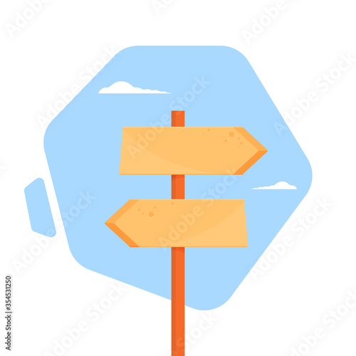 Vector abstract strategy concept in flat style - road sign with different arrows