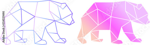 Vector abstract polygonal geometric bear illustration modern art