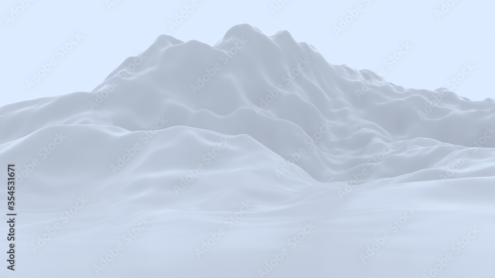 Fototapeta premium 3d ice mountain at dusk. abstract texture. cold atmosphere.