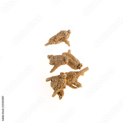 Ginseng or Dried Ginseng on a background new. © heinteh