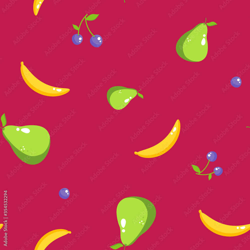 Seamless pattern with fruit for summer Seamless pattern with fruit for summer