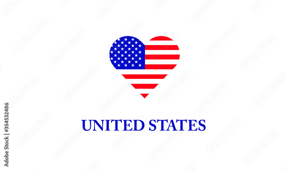 USA / United States / U.S. heart flag love symbol country America vector illustraiton USA / United States / U.S. heart flag love symbol country America vector illustraiton
