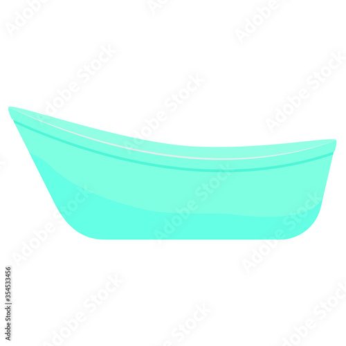 Basin for bathing the baby. Isolated vector image on a white background