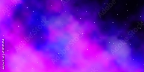 Light Purple, Pink vector background with colorful stars. Decorative illustration with stars on abstract template. Theme for cell phones.