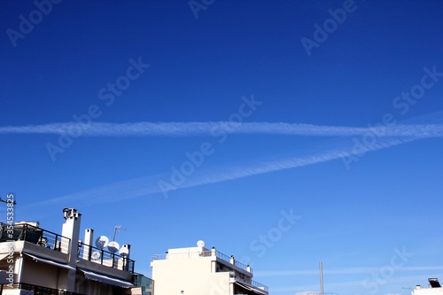 Lines of clouds in the sky