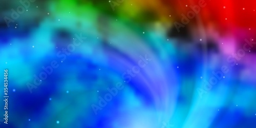 Dark Multicolor vector background with small and big stars. Modern geometric abstract illustration with stars. Theme for cell phones.