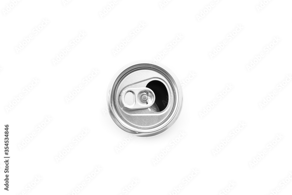 Flat lay of beer can on white background Flat lay of beer can on white background