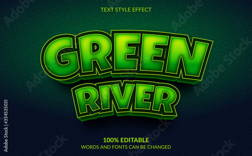 Editable Text Effect, Green River Text Style