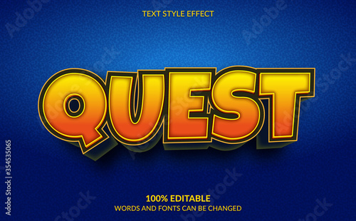 Editable Text Effect, Quest Text Style