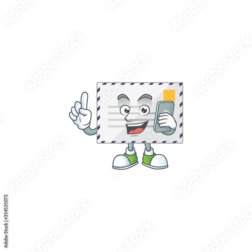 cartoon drawing concept of letter speaking with friends on phone