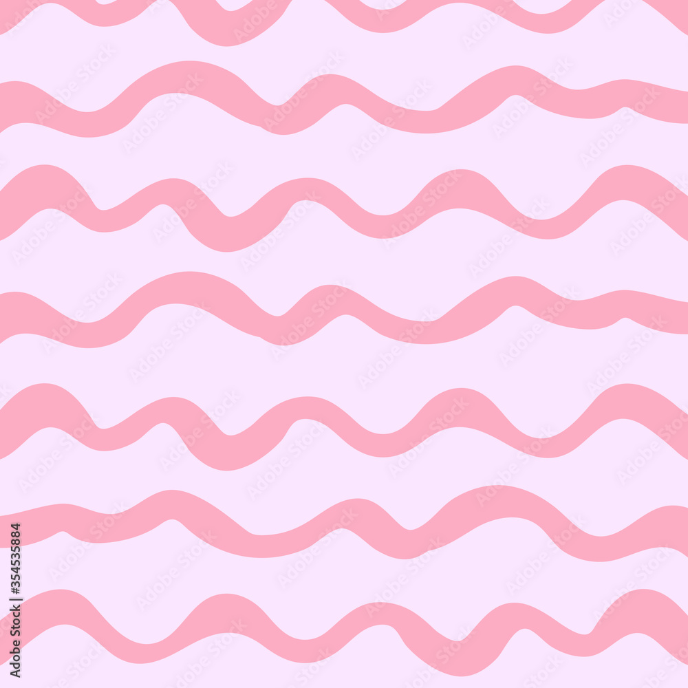 Seamless wavy pattern with pink curvy lines on light purple background. Vector illustration Seamless wavy pattern with pink curvy lines on light purple background. Vector illustration