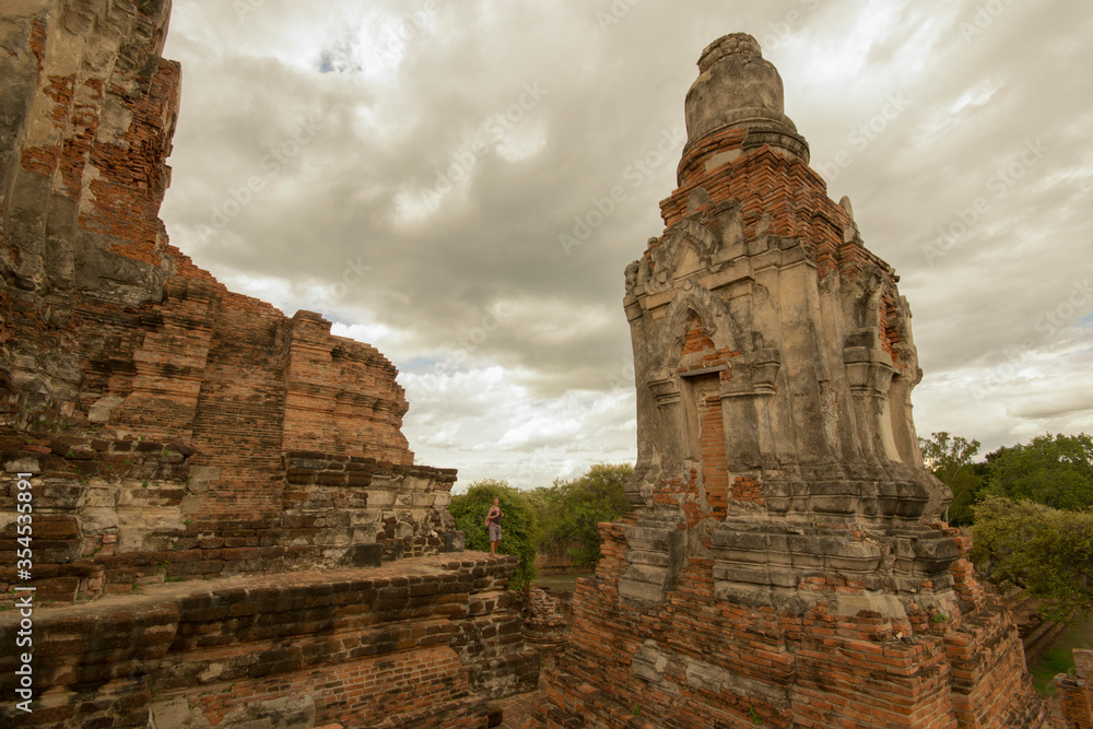 Ayutthaya, Thailand - August 23th 2015: Ayutthaya is the former capital of Phra Nakhon Si Ayutthaya province in Thailand. In 1767, the city was destroyed by the Burmese army.