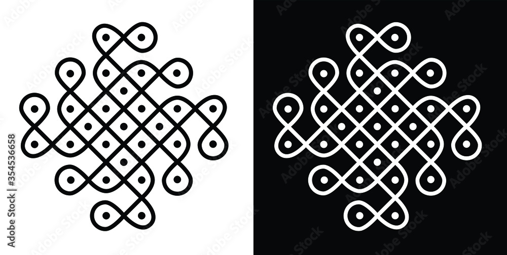 Indian Traditional and Cultural Rangoli or Kolam design concept