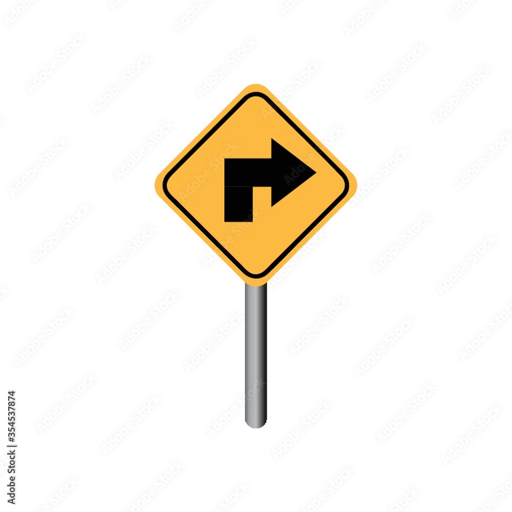 Turn right sign Turn right sign