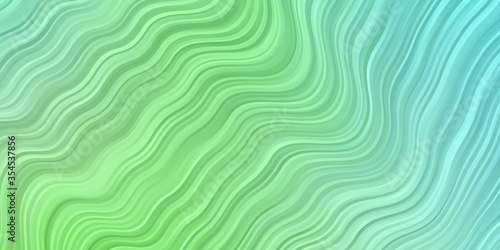 Light Green vector backdrop with curves. Abstract illustration with bandy gradient lines. Pattern for ads, commercials.