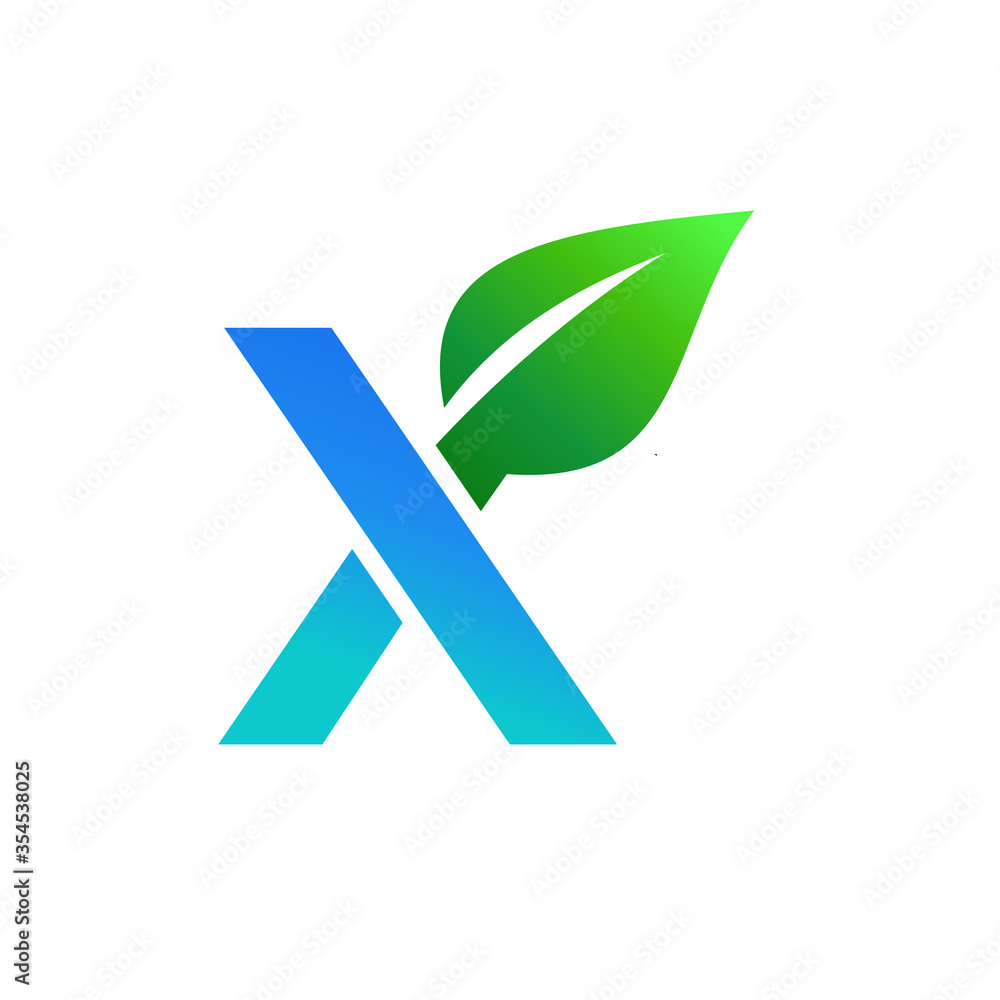 Letter X Leaf Nature Icon Vector Logo Letter X Leaf Nature Icon Vector Logo