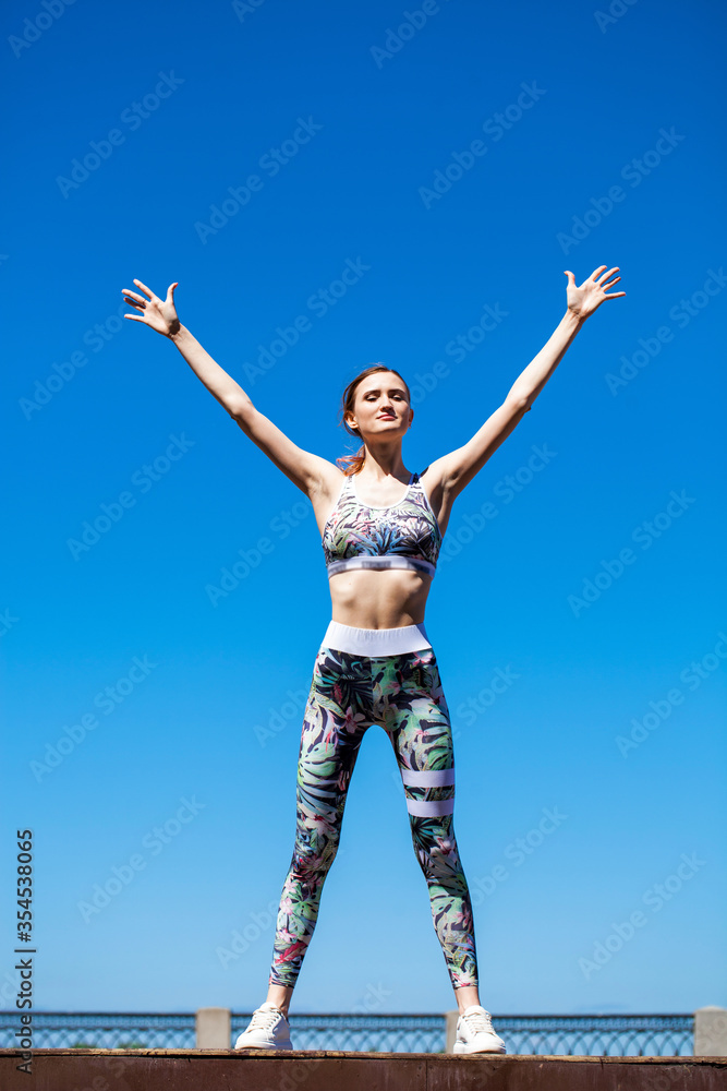 Full body portrait of a young beautiful girl in sportswear Full body portrait of a young beautiful girl in sportswear