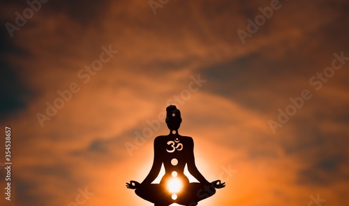 Illustration of a figure showing chakras - the color Orange shows the Sacral Chakra