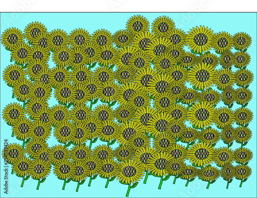 Logo illustrazione per campo di girasoli per sacco spesa sacchetto spesa