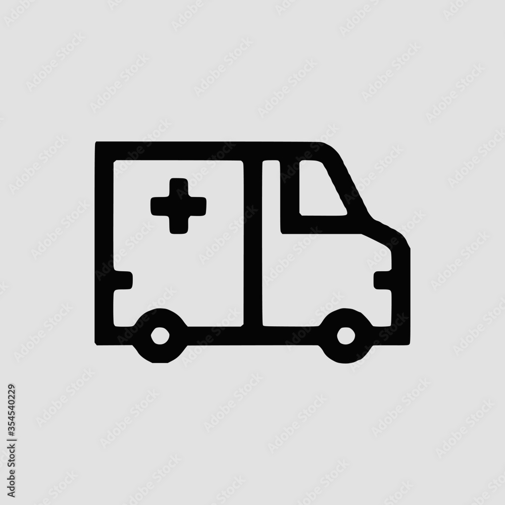 Vector Illustration of A Nursing Ambulance Icon | Vector Line Icon | Nursing Vector Icon | Single Vector Icon