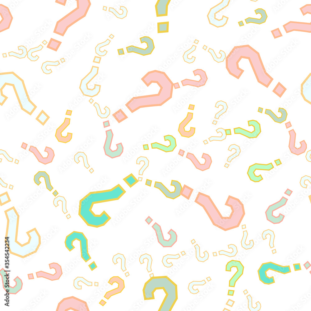Quiz seamless pattern. Question marks, doubt, faq Quiz seamless pattern. Question marks, doubt, faq