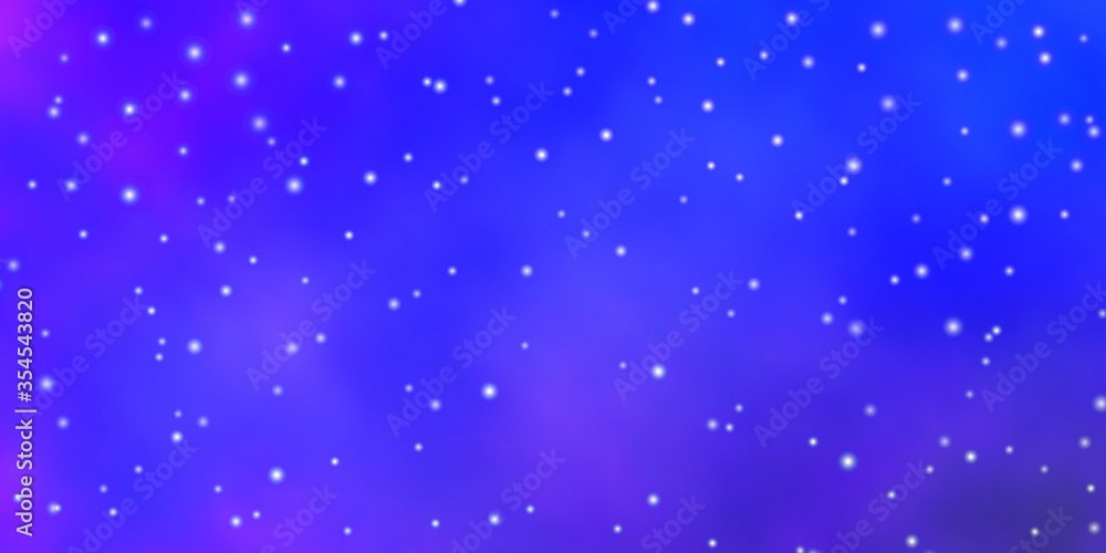 Fototapeta premium Light Blue, Red vector background with small and big stars. Blur decorative design in simple style with stars. Pattern for websites, landing pages.