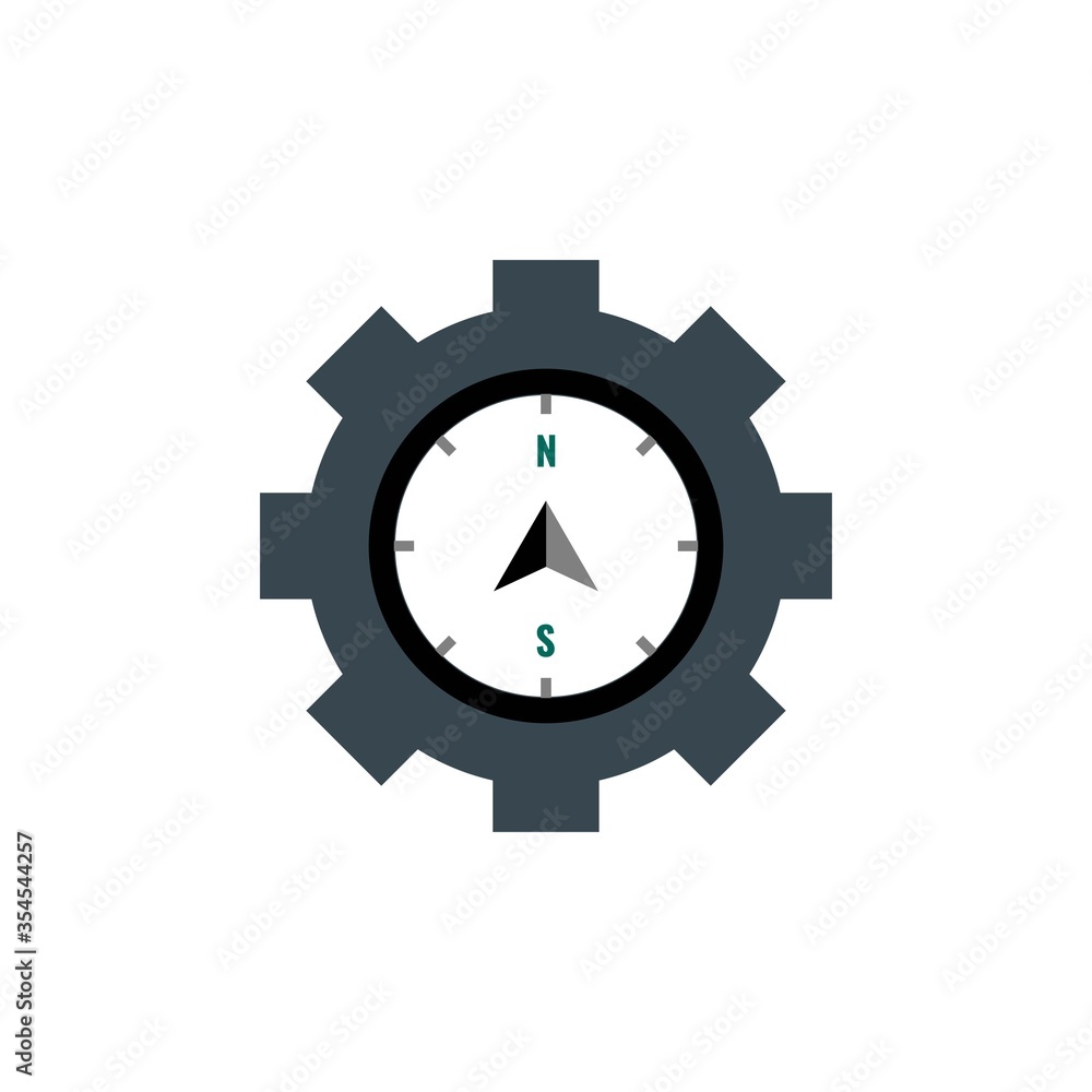 gear compass vector design template illustration gear compass vector design template illustration