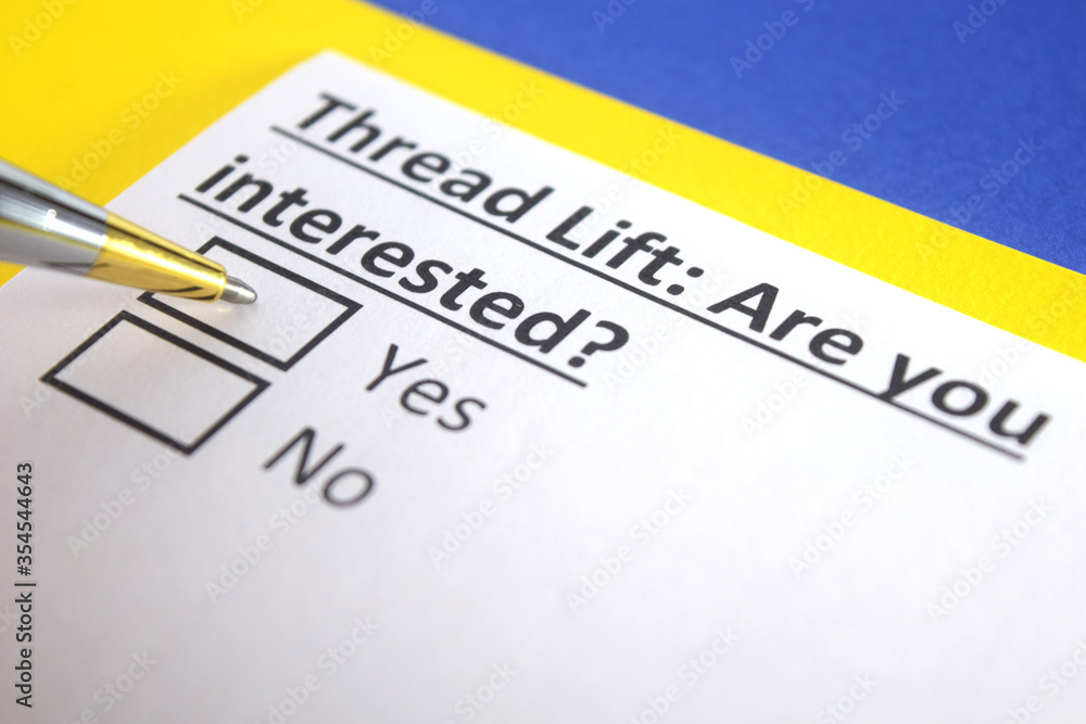 One person is answering question about thread lift. One person is answering question about thread lift.