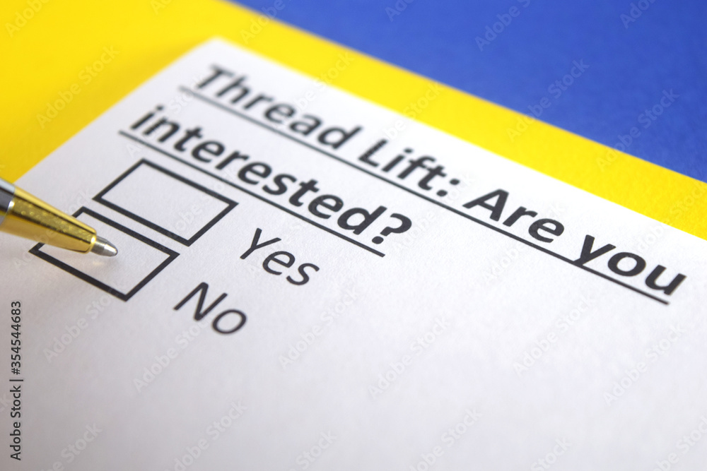 One person is answering question about thread lift. One person is answering question about thread lift.