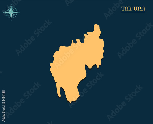 Modern map of TRIPURA   india state map TRIPURA   indian state infographics