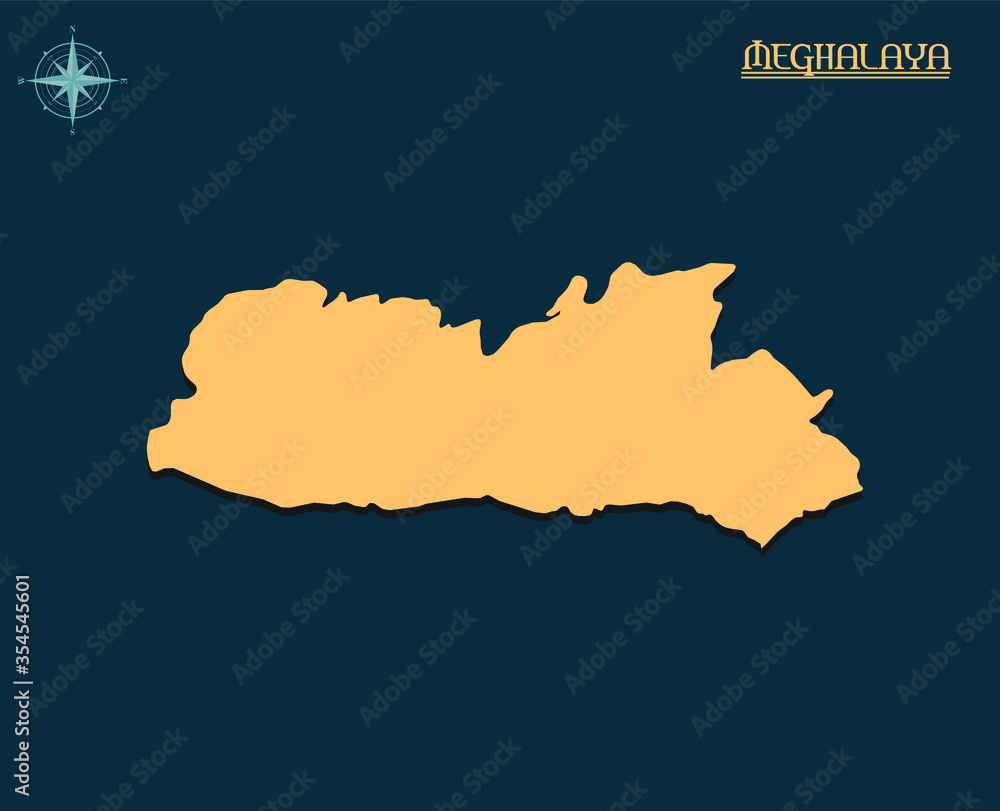 Φωτογραφία Modern map of MEGHALAYA , india state map MEGHALAYA , indian state infographics
