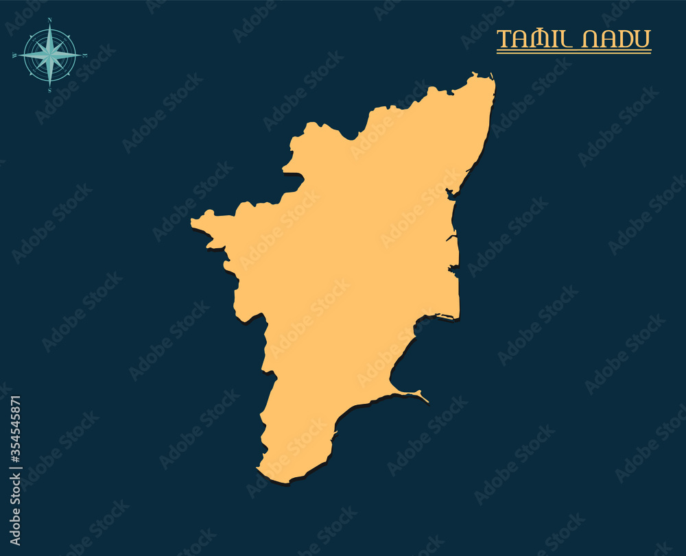 Modern map of TAMIL NADU , india state map TAMIL NADU , indian state
