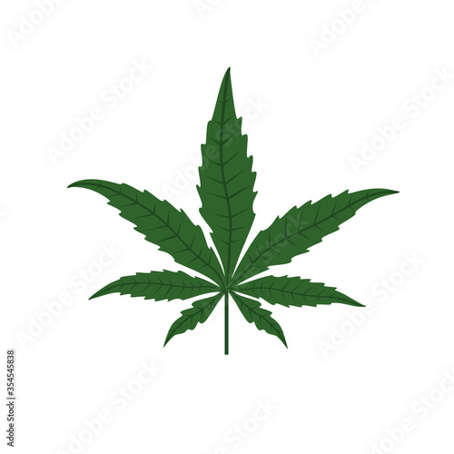 Cannabis organic hemp leaf. Use it for marijuana product label and logo graphic design. Green farm. Easy editable for Your design