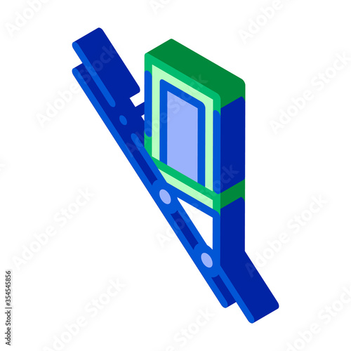 Public Transport Inclined Elevator vector isometric sign. color isolated symbol illustration photo