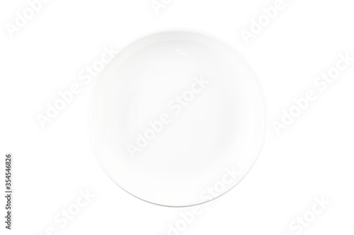 white dish plate isolated on white background with clipping path