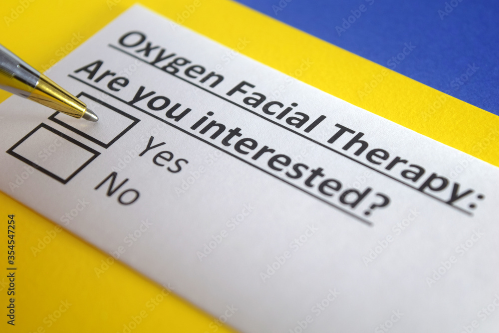 One person is answering question about oxygen facial therapy. One person is answering question about oxygen facial therapy.