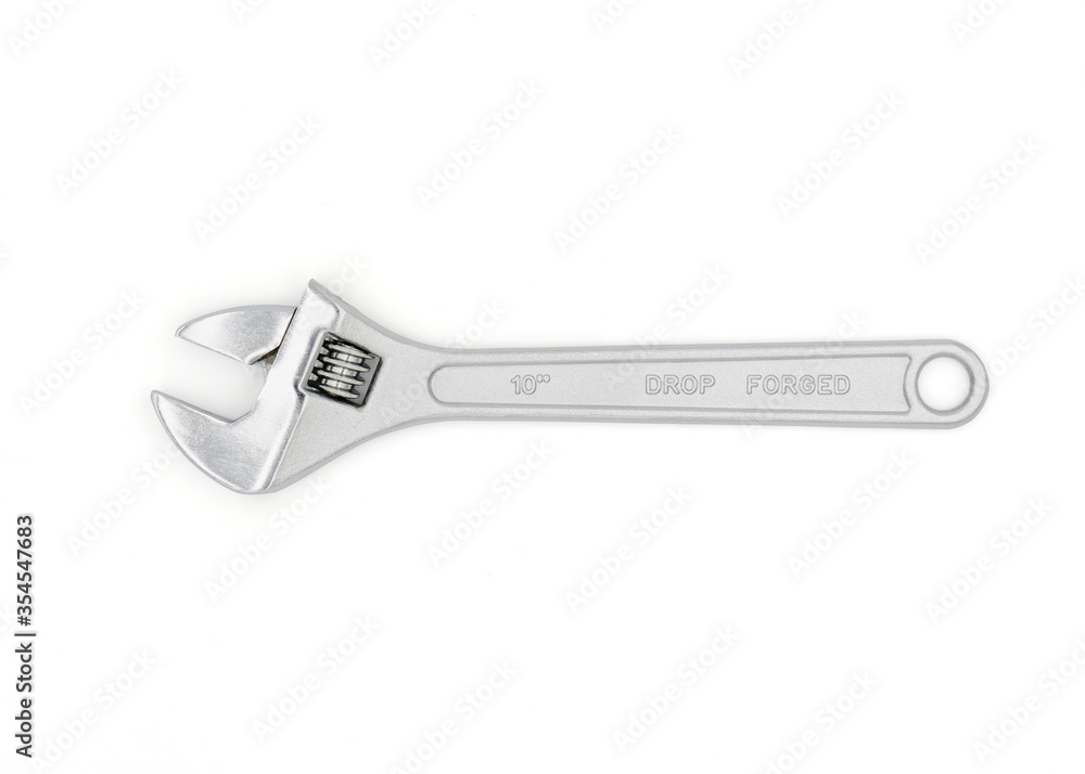 Adjustable wrench isolated on white background. Clipping path Adjustable wrench isolated on white background. Clipping path