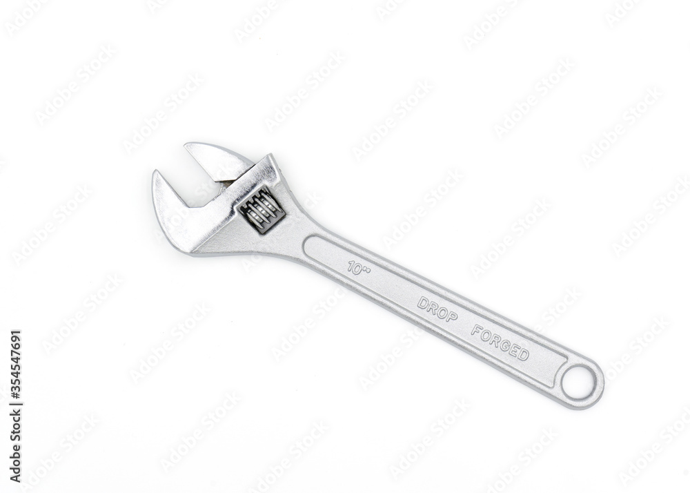 Adjustable wrench isolated on white background. Clipping path Adjustable wrench isolated on white background. Clipping path