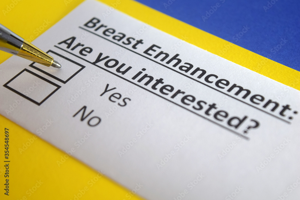 One person is answering question about breast enhancement. One person is answering question about breast enhancement.