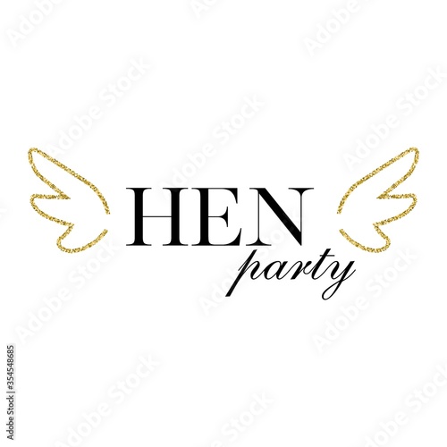 Bachelorette party, hen party or bridal shower handwritten calligraphy card, banner or poster graphic design lettering vector element. 