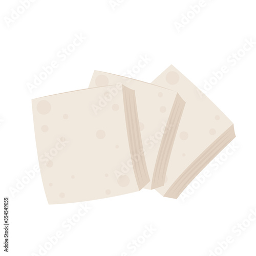 Tofu stack on white background. Tofu vector. free space for text. wallpaper.