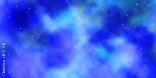 Light BLUE vector background with small and big stars. Blur decorative design in simple style with stars. Design for your business promotion.