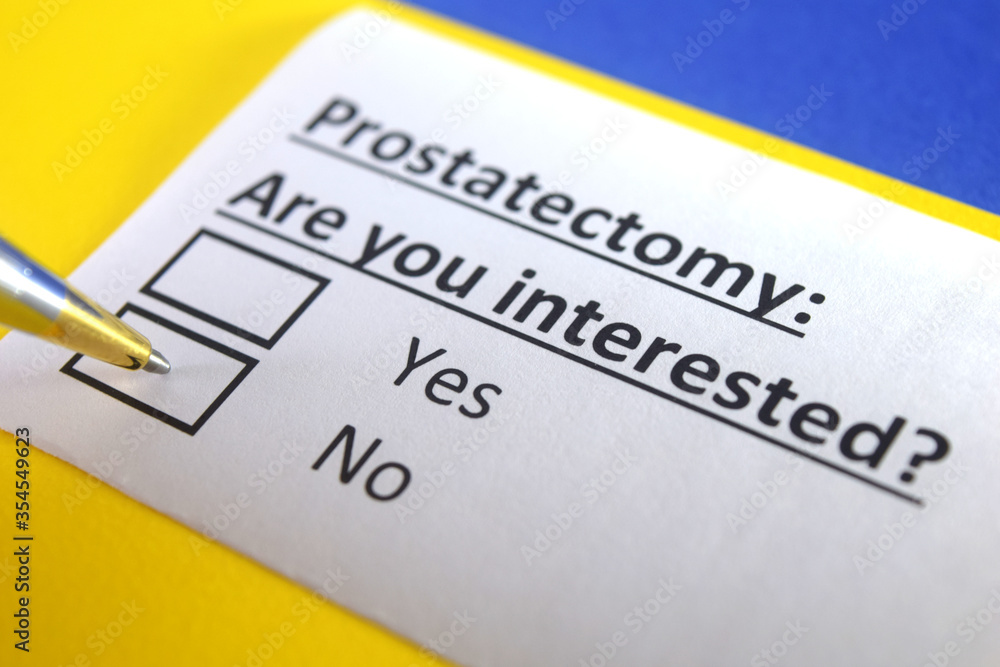 One person is answering question about prostatectomy. One person is answering question about prostatectomy.