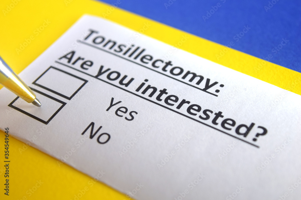 One person is answering question about tonsillectomy. One person is answering question about tonsillectomy.