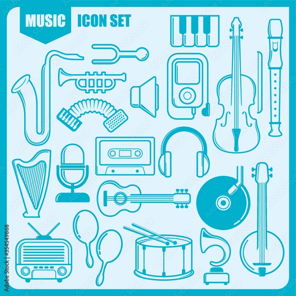 Fototapeta premium Collection of musical instruments