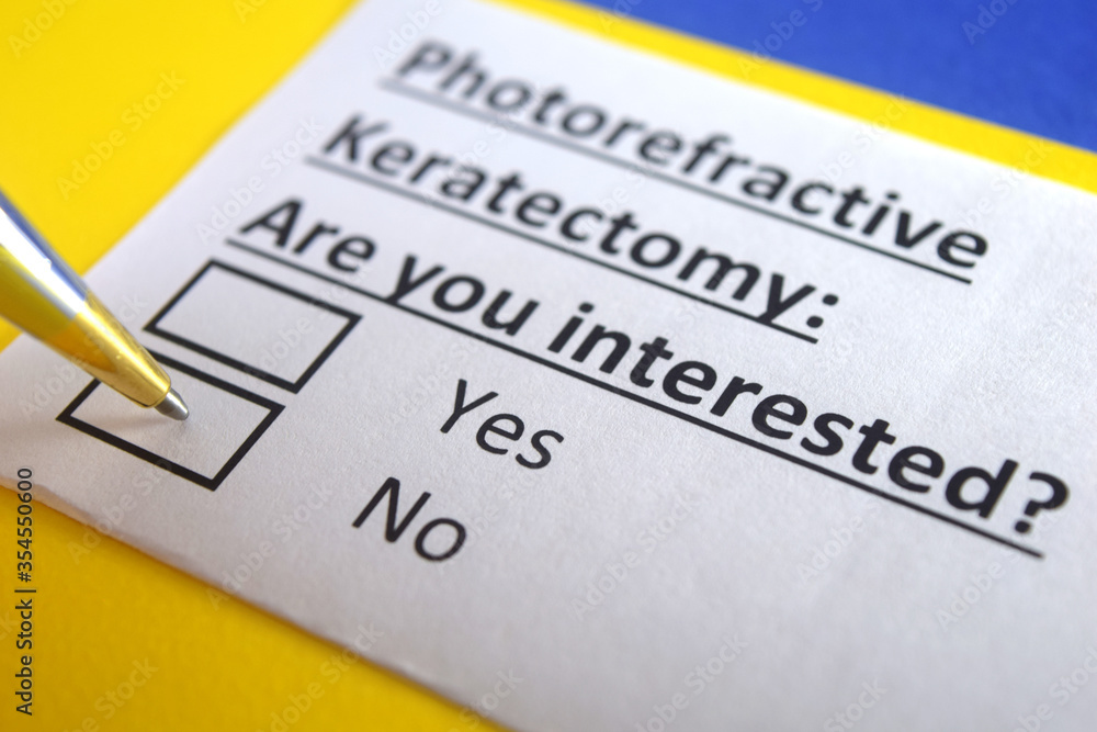 One person is answering question about photorefractive keratectomy. One person is answering question about photorefractive keratectomy.