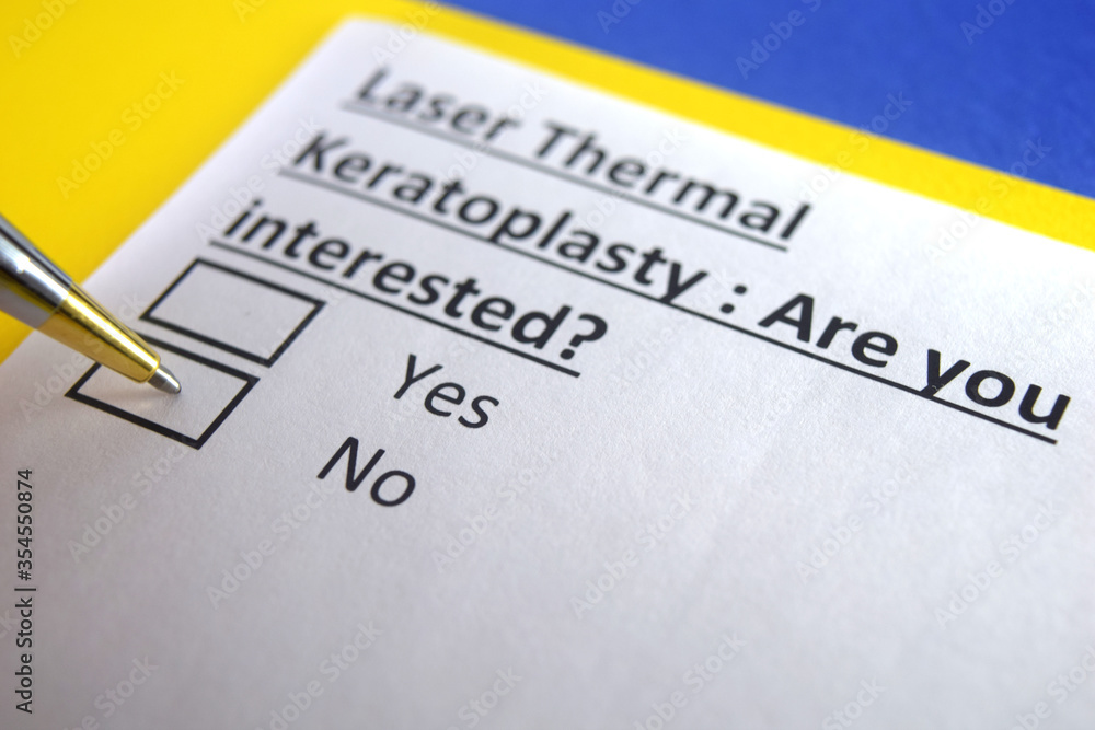 One person is answering question about laser thermal keratoplasty. One person is answering question about laser thermal keratoplasty.