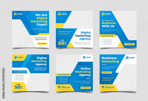 Digital marketing agency banner for social media post template
