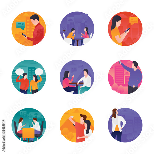 Interaction vector icons
