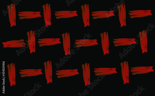Vector image of bacon arranged repeatedly .